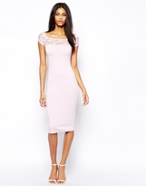 Thumbnail for your product : ASOS Lace Insert Bardot Midi Dress