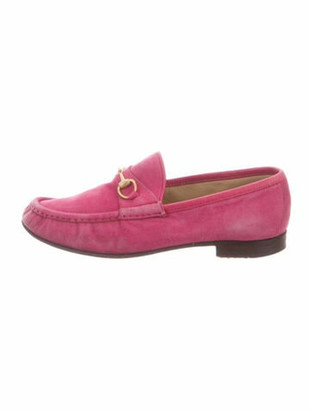 pink velvet gucci loafers
