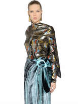 Thumbnail for your product : J.W.Anderson Printed Silk Lurex Shirt With Scarf