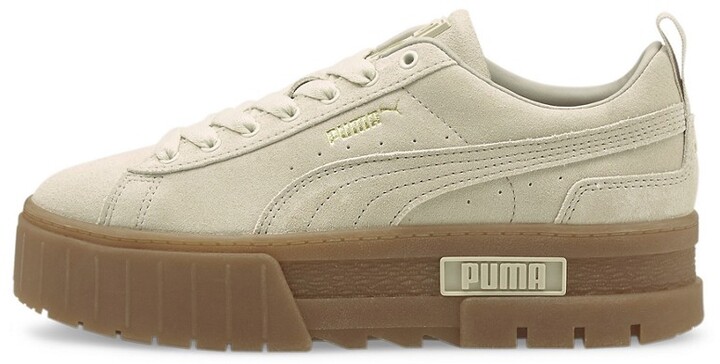 Puma Mayze gum sole platform sneakers in tan - ShopStyle