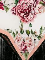 Thumbnail for your product : Dolce & Gabbana oversized floral fringed scarf