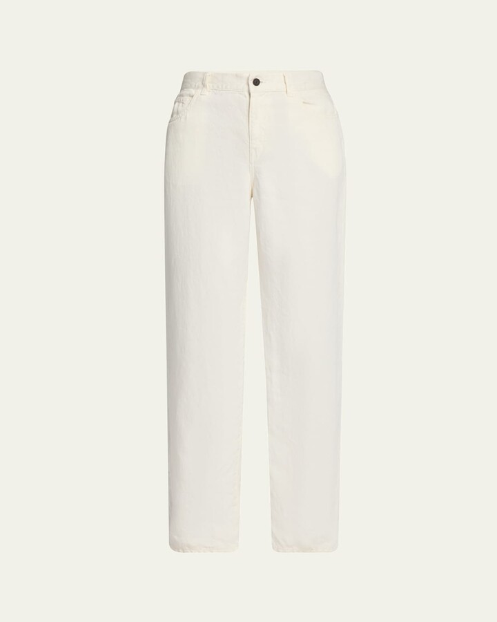The Row Eglitta Straight-Leg Linen Jeans