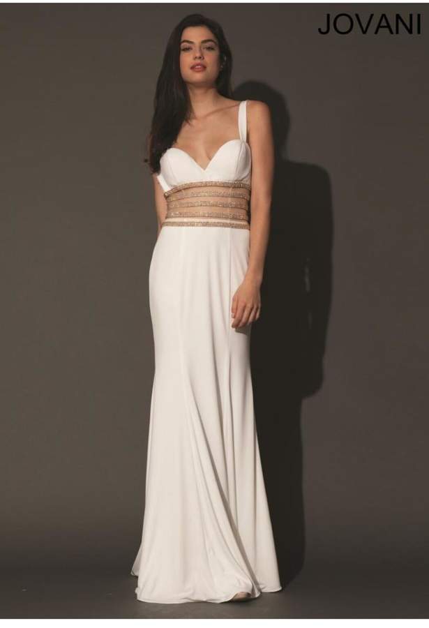 jovani white prom dress