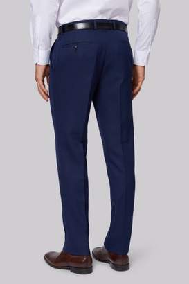 Moss Esq. Regular Fit Blue Texture Trousers