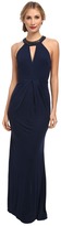 Thumbnail for your product : ABS by Allen Schwartz Matte Jersey Deep V-Halter Gown w/ Chain Detail