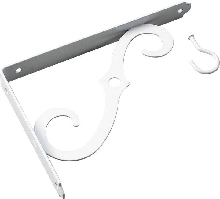 Onward 8 in. (203 mm) x 5-1/2 in. (140 mm) White Metal Ornamental Bracket