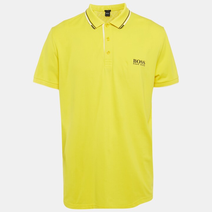Boss by Hugo Boss Yellow Pique Regular Fit Polo T-Shirt