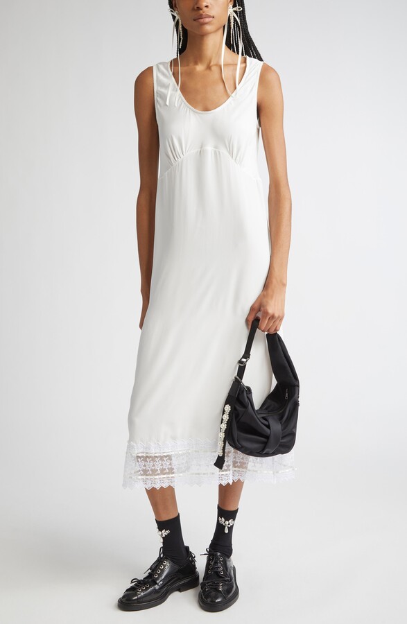 Simone Rocha Scoop Neck Lace Trim Midi Dress