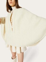 Thumbnail for your product : Valentino Coated Boucle Deep V-Neck Cape
