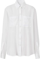Thumbnail for your product : Burberry Ivanna Equestrian Knight Jacquard Silk Button-Down Blouse