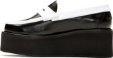 Thumbnail for your product : J.W.Anderson Black & White Leather Platform Penny Loafers