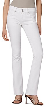 Hudson Beth Mid Rise Baby Bootcut Jeans in White