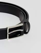 Thumbnail for your product : ASOS DESIGN plus smart faux leather slim belt in black