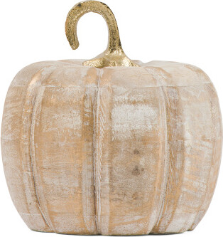 TJMAXX 8X7 Distressed Wooden Pumpkin Decor With Aluminum Stem