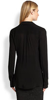 Thumbnail for your product : Donna Karan Leather-Trimmed Tunic