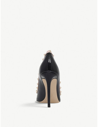 Valentino Women's Black and Beige Rockstud 100 Patent-Leather Courts, Size: EUR 38 / 5 UK WOMEN