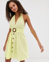 yellow halter sundress