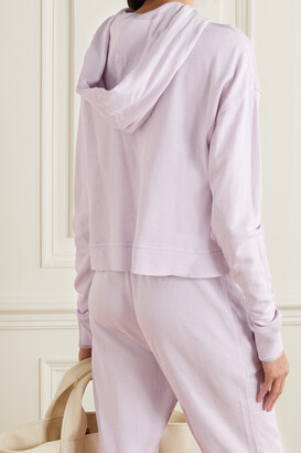 James Perse Cropped Cotton-jersey Hoodie - Purple