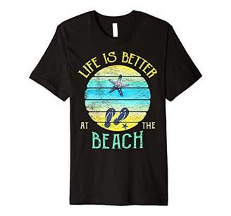 Life is Better at the Beach Vacay Flip Flops Vacation Vibes Premium T-Shirt