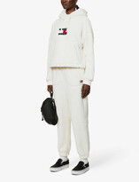Thumbnail for your product : Tommy Jeans Logo-embroidered relaxed-fit faux-fur jogging bottoms