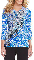 Thumbnail for your product : Allison Daley Petite Animal-Print Top