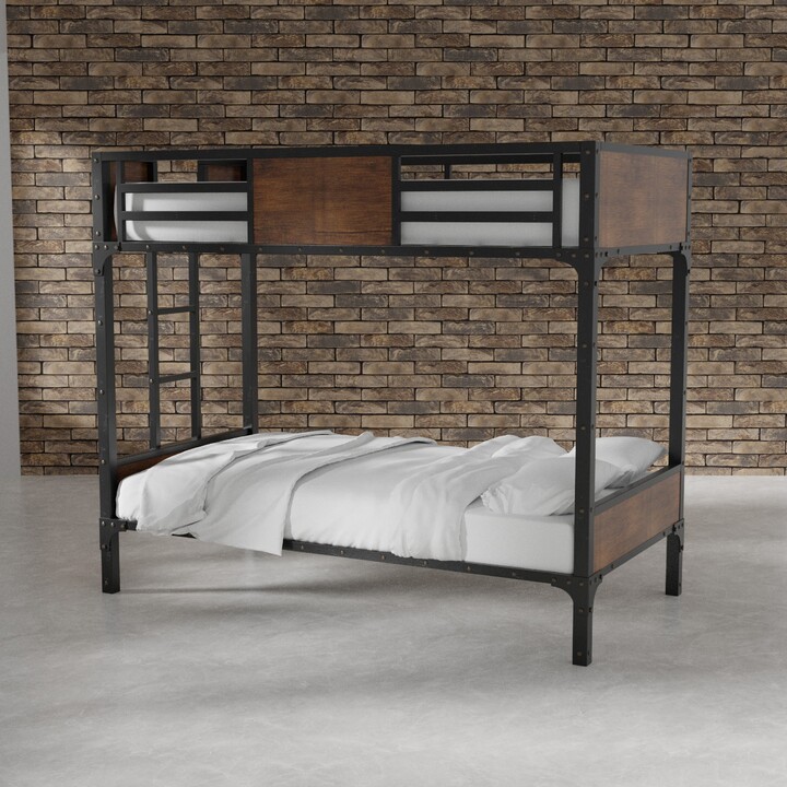 Furniture Of America Soma Twin King, Furniture Of America Jown Transitional Black Twin Metal Loft Bed