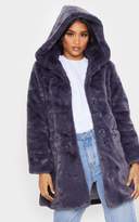 Thumbnail for your product : PrettyLittleThing Camel Hooded Faux Fur Midi Coat