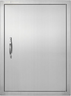 Stellweilan Tessberg BBQ Access Door 20W x 27H Inch Single Outdoor Kitchen Door Stainless Steel Flush Mount Door Wall Vertical Door with Handle for BBQ Island Grillin
