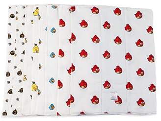 Swaddle Designs 3-Ply Cloth Diapers and Burp Cloths, Angry Birds, 8 Count