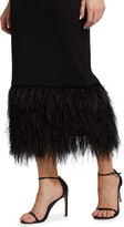 Thumbnail for your product : ML Monique Lhuillier Sleeveless Feathered Crepe Midi-Dress