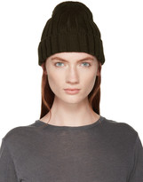 Thumbnail for your product : MM6 MAISON MARGIELA Green Ribbed Beanie