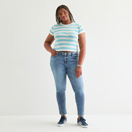 Arizona Womens Stretch Fabric Skinny Fit Juniors Plus Jean