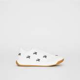 Thumbnail for your product : Burberry Equestrian Knight Embroidered Leather Sneakers