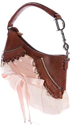Christian Dior Python-Trimmed Ballet Bag