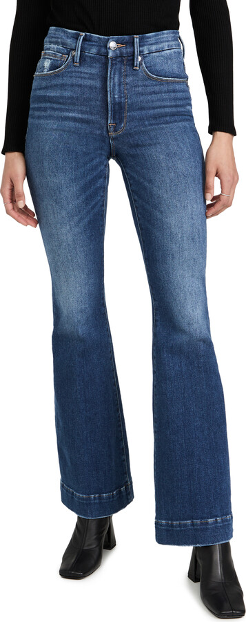 Good American Good Legs Flare Deep V Back Jeans