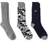 Thumbnail for your product : Lacoste Men's Three-Pack Print And Solid Stretch Cotton Socks