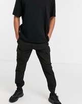 Thumbnail for your product : Topman skinny cargo trousers in black