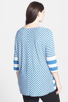 Thumbnail for your product : Caslon Mix Stripe Wedge Tee (Plus Size)