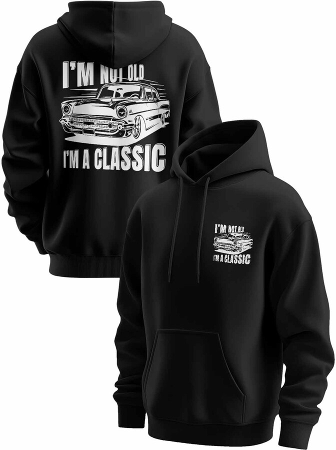 Xiidiekbish Men's Hoodies Cartoon Muscle Racing Street Art Black Letter Print Graphic Print Long Sleeve Drawstring Hoodie Pullover Sweatshirt with Pocket Small