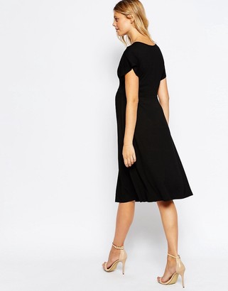 ASOS Maternity TALL Midi Dress with Flutter Sleeve