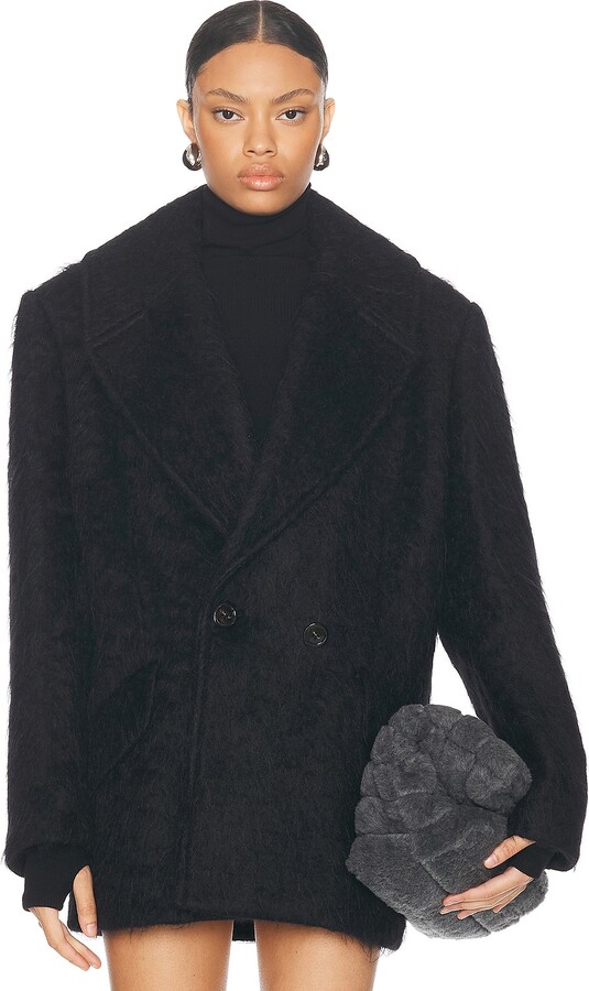 Acne Studios Opeala Messy Hair Coat in Black