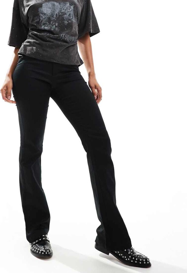 Monki Mabel cotton trousers in black - BLACK - ShopStyle