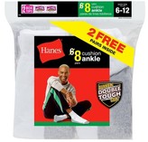 Thumbnail for your product : Hanes Men's 6+2 Bonus Pack Ankle Socks