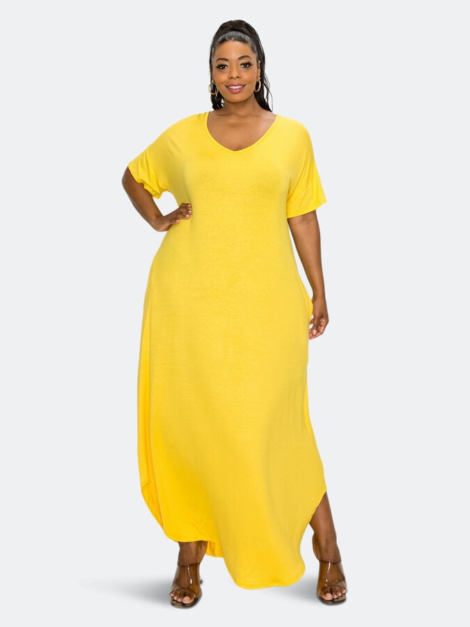 Size Yellow Maxi Dress | Shop largest collection of fashion | ShopStyle