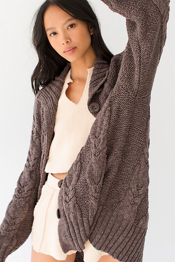 free people espresso cardi