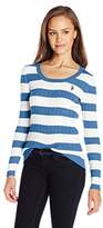Thumbnail for your product : U.S. Polo Assn. Juniors' Striped Cable-Knit Scoop-Neck Pullover