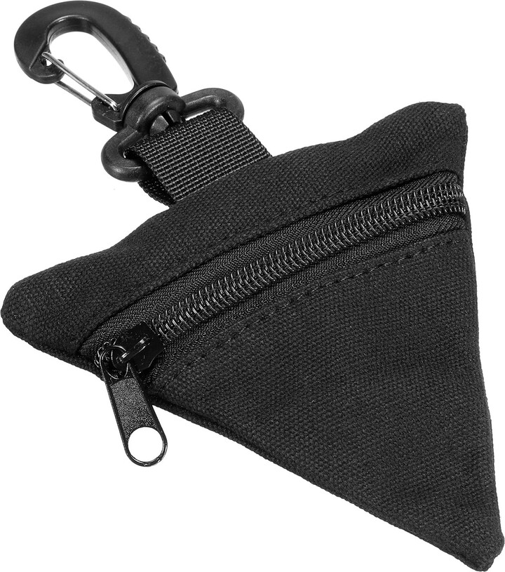 Unique Bargains Coin Purse Outdoor Triangle Wrist Bag Small Changes Wallet Case Black