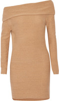 Thumbnail for your product : Halston Off-the-shoulder metallic cashmere-blend mini dress