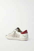 Thumbnail for your product : Golden Goose Superstar Glittered Distressed Leather, Suede And Canvas Sneakers - White