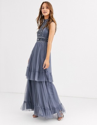 Frock and Frill high neck maxi dress with embellished detail